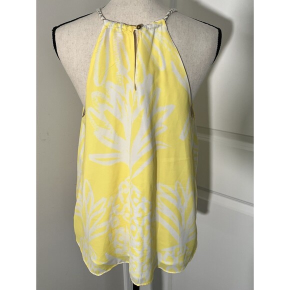 Lilly Pulitzer For Target Yellow Halter Blouse Large EUC - Picture 3 of 6